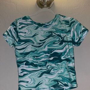 Marble Green Crop Top